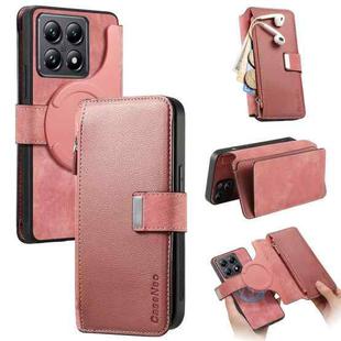 For Xiaomi 14T CaseNeo MagSafe RFID Anti-theft Zipper Wallet Retro Leather Phone Case(Pink)