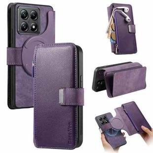 For Xiaomi 14T CaseNeo MagSafe RFID Anti-theft Zipper Wallet Retro Leather Phone Case(Purple)