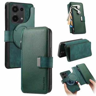 For Redmi Note 13 Pro 4G CaseNeo MagSafe RFID Anti-theft Zipper Wallet Retro Leather Phone Case(Green)