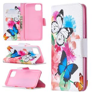 For OPPO Realme C11 Colored Drawing Pattern Horizontal Flip Leather Case with Holder & Card Slots & Wallet(Butterflies)