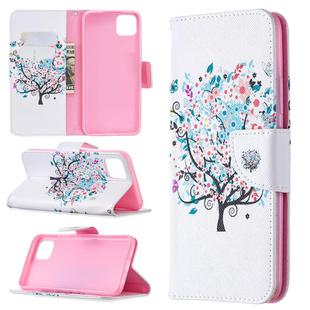 For OPPO Realme C11 Colored Drawing Pattern Horizontal Flip Leather Case with Holder & Card Slots & Wallet(Tree)