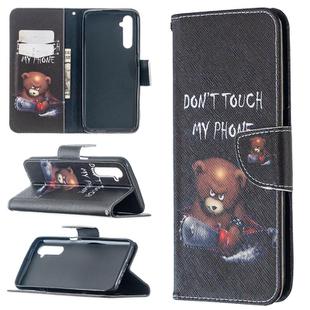 For OPPO Realme 6 Colored Drawing Pattern Horizontal Flip Leather Case with Holder & Card Slots & Wallet(Bear)