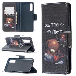 For OPPO Reno3 Pro Colored Drawing Pattern Horizontal Flip Leather Case with Holder & Card Slots & Wallet(Bear)