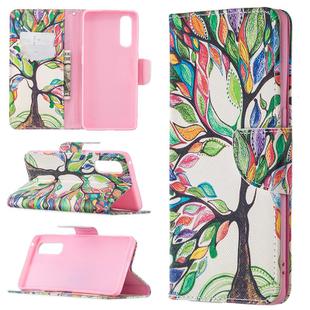 For OPPO Reno3 Pro Colored Drawing Pattern Horizontal Flip Leather Case with Holder & Card Slots & Wallet(Tree of Life)