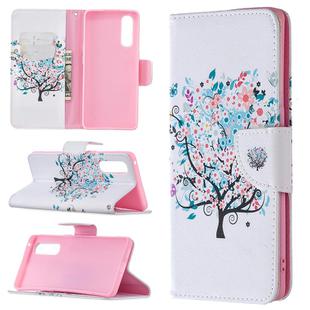 For OPPO Reno3 Pro Colored Drawing Pattern Horizontal Flip Leather Case with Holder & Card Slots & Wallet(Tree)