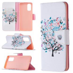 For OPPO Reno4 Pro 5G Colored Drawing Pattern Horizontal Flip Leather Case with Holder & Card Slots & Wallet(Tree)