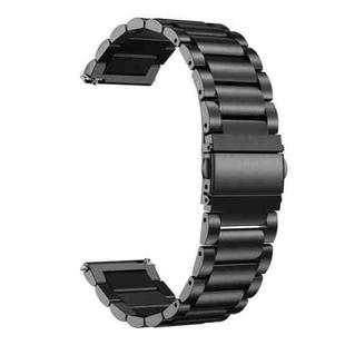 22mm xDfind Three Beads Stainless Steel Watch Band(Black)
