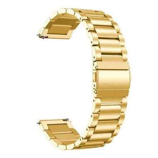 22mm xDfind Three Beads Stainless Steel Watch Band(Gold)