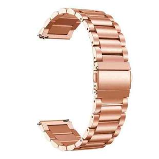 22mm xDfind Three Beads Stainless Steel Watch Band(Rose Gold)