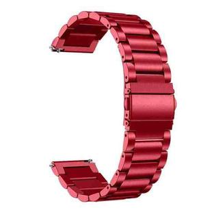 22mm xDfind Three Beads Stainless Steel Watch Band(Red)