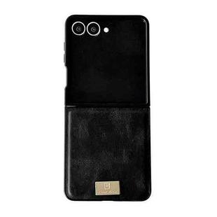 For Samsung Galaxy Z Flip7 5G Crazy Horse Texture PU Phone Case(Black)