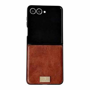 For Samsung Galaxy Z Flip7 5G Crazy Horse Texture PU Phone Case(Red)
