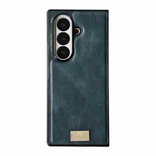 For Samsung Galaxy Z Fold7 5G Crazy Horse Texture PU Phone Case(Blue)