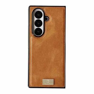 For Samsung Galaxy Z Fold7 5G Crazy Horse Texture PU Phone Case(Orange)