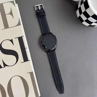 20mm xDfind Flat Head Black Shark Fine Grain Leather Watch Band(Black)