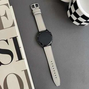 22mm xDfind Flat Head Black Shark Fine Grain Leather Watch Band(Grey)