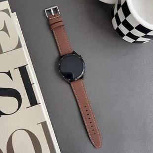 22mm xDfind Flat Head Black Shark Fine Grain Leather Watch Band(Brown)