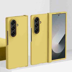 For Samsung Galaxy Z Fold7 5G 3 in 1 Skin Feel PC Phone Case(Lemon Yellow)
