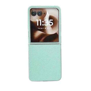 For Motorola Razr 50 Ultra Transparent Frame Jelly PU + PC Phone Case(Mint Green)