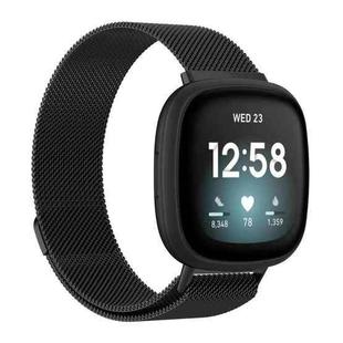 For Fitbit Versa 4 / 3 / Sense 2 / Sense xDfind Milanese Magnetic Metal Watch Band, Size: L(Black)