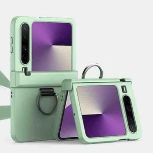 For Huawei Pura X Three Parts PC Skin Feel Shockproof Phone Case with Ring(Mint Green)