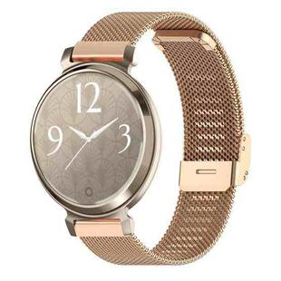 For Garmin Lily 2 14mm xDfind Buckle Metal Mesh Watch Band(Rose Gold)