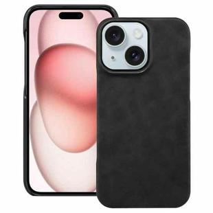 For iPhone 15 Plus / 14 Plus Retro Texture MagSafe Phone Case(Black)