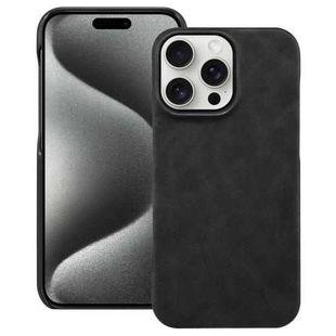For iPhone 15 Pro Max Retro Texture MagSafe Phone Case(Black)