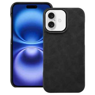 For iPhone 16 Plus Retro Texture MagSafe Phone Case(Black)