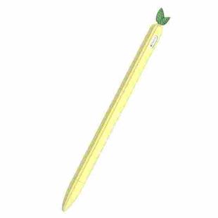 For Apple Pencil 2 Contrasting Color Mint Leaf Silicone Non-slip Protective Cover(Yellow)