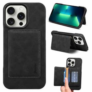For iPhone 13 Pro Max Denior D27 Retro Texture RFID MagSafe Photo Frame Card-slot Phone Case(Black)