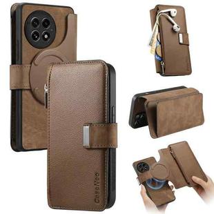 For OnePlus 13 CaseNeo MagSafe RFID Anti-theft Zipper Wallet Retro Leather Phone Case(Brown)