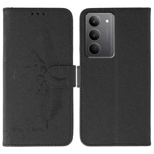 For Realme 14x Feather Pattern Litchi Texture Leather Phone Case(Black)