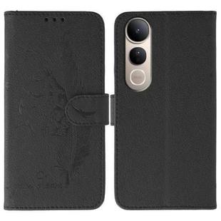 For vivo V50 Lite 5G Feather Pattern Litchi Texture Leather Phone Case(Black)