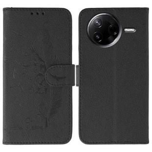 For Xiaomi Poco F7 Pro / Redmi K80 Feather Pattern Litchi Texture Leather Phone Case(Black)