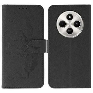 For Xiaomi Poco C75 4G Feather Pattern Litchi Texture Leather Phone Case(Black)