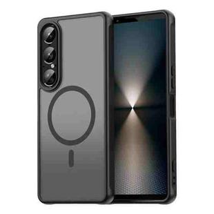 For Sony Xperia 1 VII Fan Dun Series TPU Hybrid PC Frosted Magsafe Phone Case(Black)