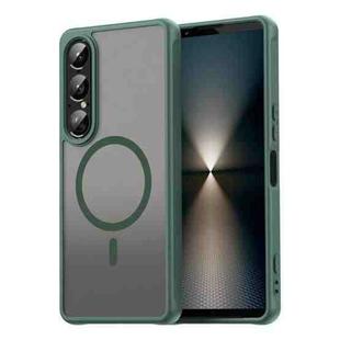 For Sony Xperia 1 VII Fan Dun Series TPU Hybrid PC Frosted Magsafe Phone Case(Green)