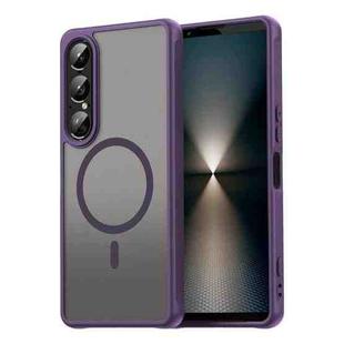 For Sony Xperia 1 VII Fan Dun Series TPU Hybrid PC Frosted Magsafe Phone Case(Purple)