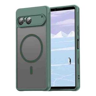 For Sony Xperia 10 VII Fan Dun Series TPU Hybrid PC Frosted Magsafe Phone Case(Green)