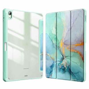 For Huawei MatePad Pro 11 2022 Marble Pattern Crystal Acrylic Smart Tablet Leather Case with Pen Slot(Green)