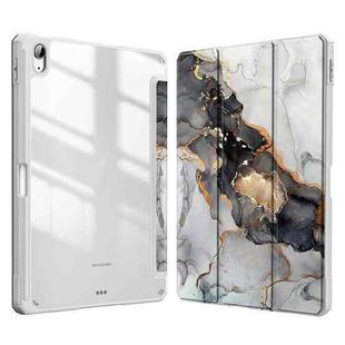 For Huawei MatePad Pro 11 2022 Marble Pattern Crystal Acrylic Smart Tablet Leather Case with Pen Slot(Grey)