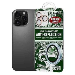 For iPhone 16 Pro / 16 Pro Max WTPC-011 Jungle Series Kinkong Imitation Metal Camera Lens Protector Film(Rose Gold)