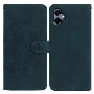 For Samsung Galaxy A07 5G Moonlit Butterfly Dance Pattern Embossed Leather Phone Case(Green)