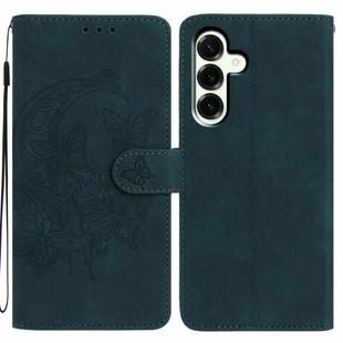 For Samsung Galaxy A17 5G Moonlit Butterfly Dance Pattern Embossed Leather Phone Case(Green)