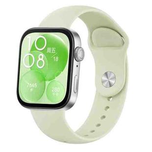 For Huawei Watch Fit3 / Fit4 / Fit4 Pro Nail Buckle Solid Color Silicone Watch Band(Green)