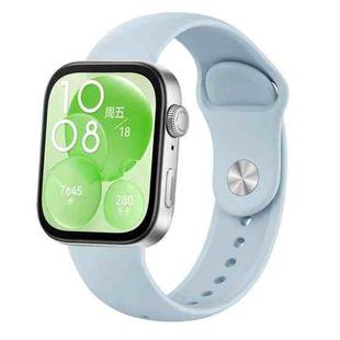 For Huawei Watch Fit3 / Fit4 / Fit4 Pro Nail Buckle Solid Color Silicone Watch Band(Light Blue)