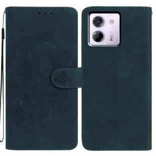 For Xiaomi Poco M7 Pro 5G Moonlit Butterfly Dance Pattern Embossed Leather Phone Case(Green)
