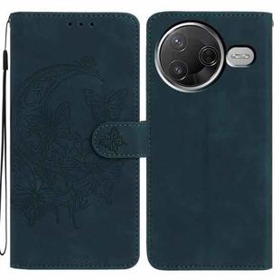 For Redmi K80 / K80 Pro Moonlit Butterfly Dance Pattern Embossed Leather Phone Case(Green)