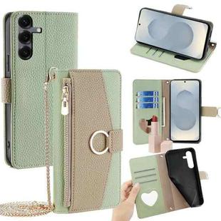 For Samsung Galaxy S25 5G Crossbody Litchi Texture Leather Phone Case(Green)